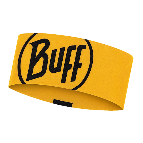 BUFF CoolNet UV Wide Headband | Logo Yellow