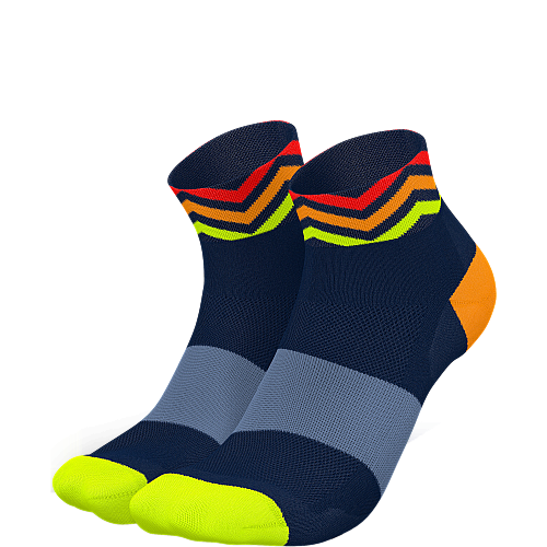 INCYLENCE Ultralight Low Cut Socks | Waves Navy Orange