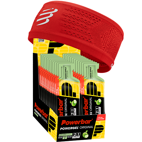 Powerbar PowerGel Original | 24 Gels + Stirnband (WIDE)