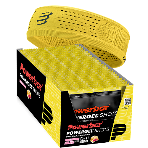 Powerbar PowerGel SHOTS | 24 Shots + Stirnband (THIN)