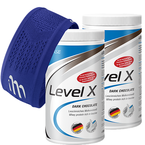 ultraSPORTS Level X Protein Shake | 2 x 550 g + Stirnband (WIDE)