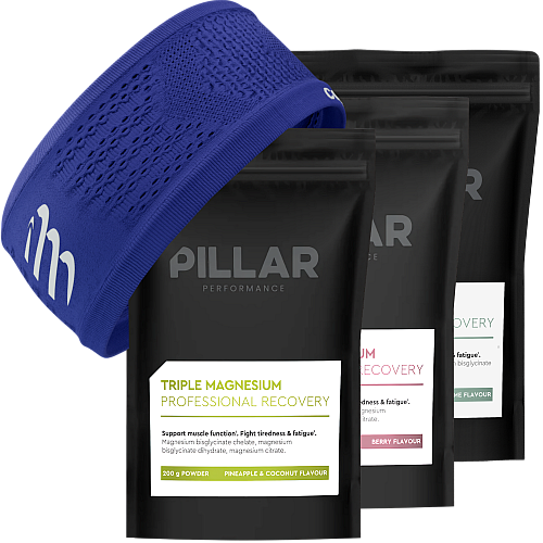 Pillar Performance Triple Magnesium | 3 x 200 g + Stirnband (WIDE)