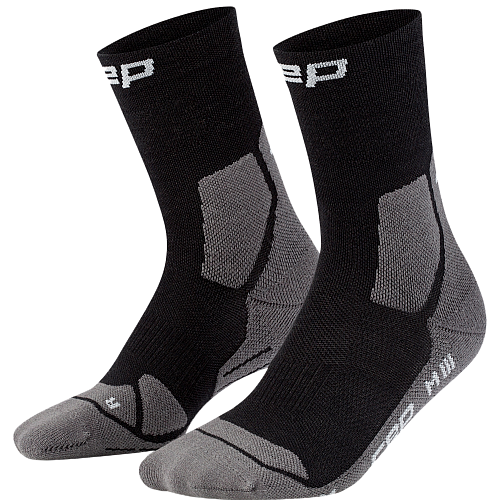 CEP Hiking Light Cushion Merino Mid Cut Compression Socks Damen | Black