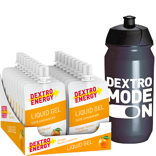 DEXTRO ENERGY Liquid Gel | 18 Gels + Trinkflasche