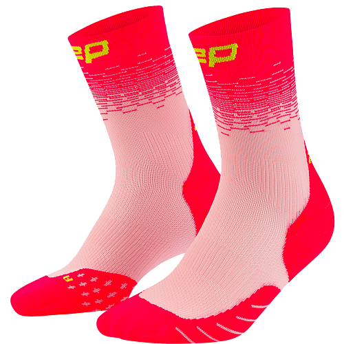 CEP Core Run 5.0 Mid Cut Compression Socks Damen | Fade - Pink Lime