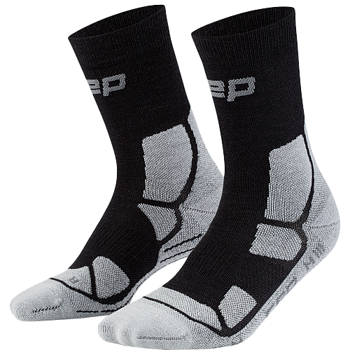 CEP Hiking Mid Cushion Merino Mid Cut Socks Damen | Black Grey