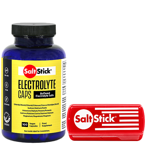 SALT STICK Caps | 100 Salz + Mineralstoff Kapseln | Mit Transportbox