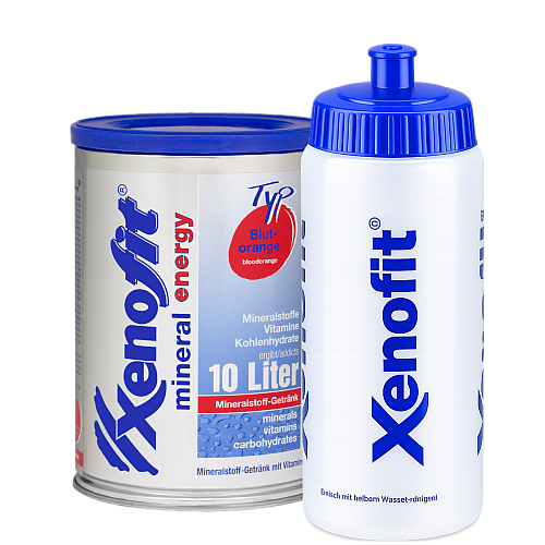Xenofit Mineral Energy Drink Aktion | 720 g Dose mit Trinkflasche