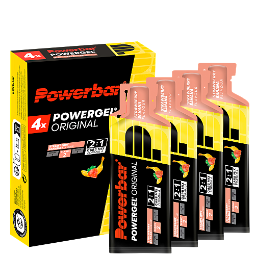 Powerbar PowerGel Original | 4 Strawberry Banana Gels | MHD 31.01.27