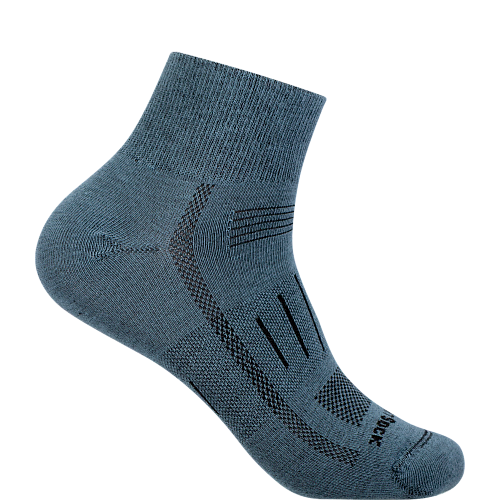 WRIGHTSOCK Endurance Quarter | Pebble Grey | Mitteldick + Polster