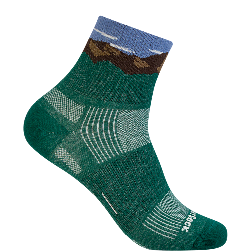 WRIGHTSOCK Stride Quarter | Mountain Green | Mitteldick