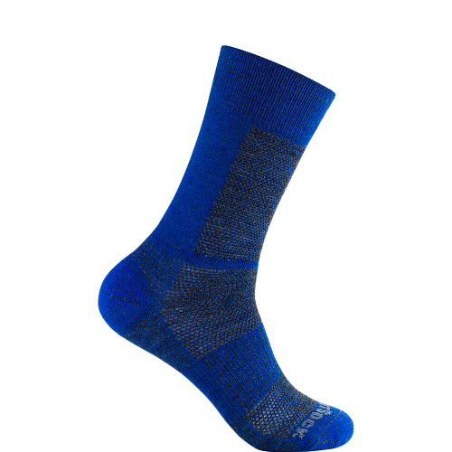 WRIGHTSOCK Coolmesh II MERINO Crew | Grey Electric Blue | Mitteldick