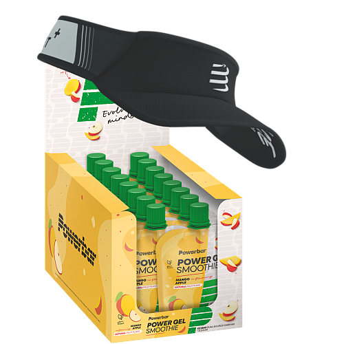 Powerbar PowerGel Smoothie | 16 Beutel + Ultralight Visor | MHD 30.06.27