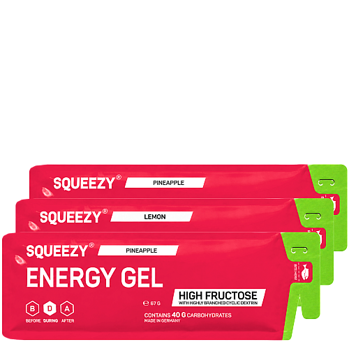 SQUEEZY High Fructose Energy Gel Testpaket