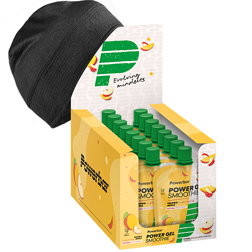 Powerbar PowerGel Smoothie | 16 Beutel + Beanie | MHD 30.06.27