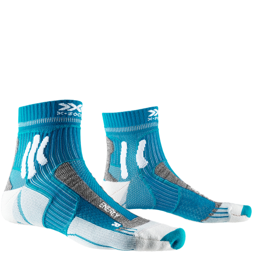 X-SOCKS Marathon Energy 4.0 Socken | Teal Blue Artic White