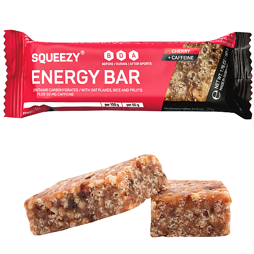 Squeezy Energy Bar Cherry + Caffeine | 50 g Riegel