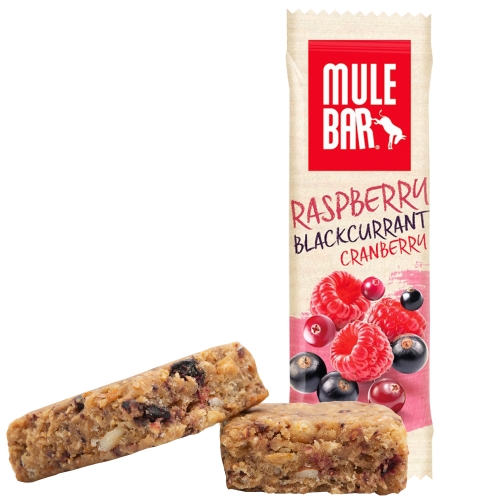 Mule Bar Energy Riegel Himbeere-Schwarze Johannisbeere-Cranberry