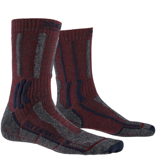 X-SOCKS Trek Merino LT Wandersocken | Dark Ruby Midnight Blue