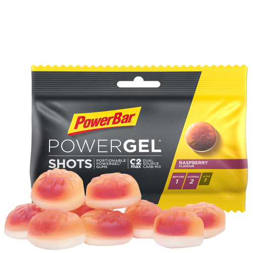 PowerBar PowerGel Shots Weingummi Kohlenhydrategel Himbeere