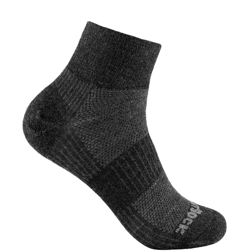 WRIGHTSOCK Coolmesh II MERINO Quarter | Grey Black | Mitteldick