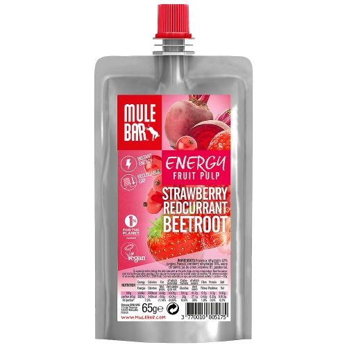 Mule Bar Energy Fruit Pulp Smoothie Fruchtbeutel Erdbeer-Johannisbeere-Rote Beete