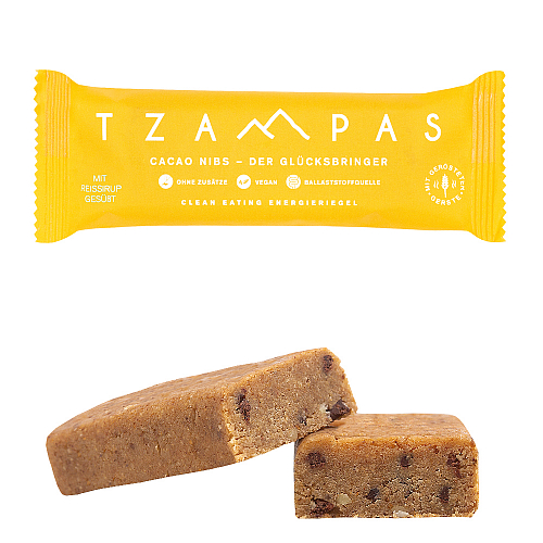 TZAMPAS Energy Bar CacaoNibs l Der Glcksbringer l 40 g Riegel