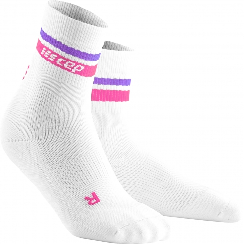 CEP Run 3.0 Mid Cut Compression Socks Damen | 80's White Pink Purple