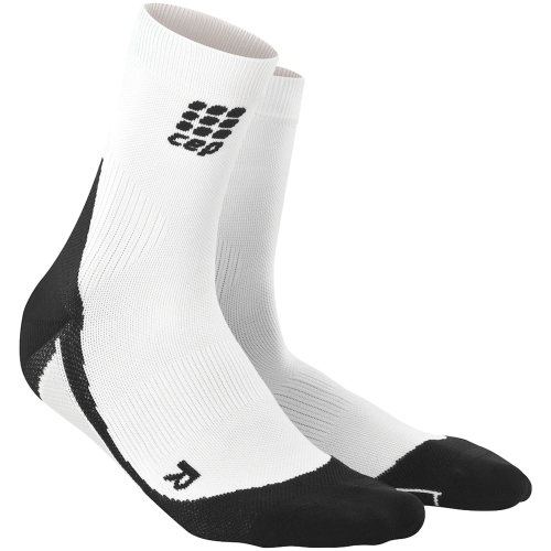 CEP Run 2.0 Short Cut Compression Socks Herren | White Black