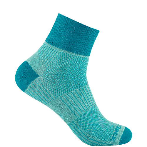 WRIGHTSOCK Coolmesh II Quarter | Seamist Turquoise | Dünn