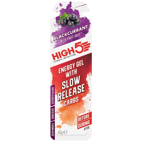 High5 Energy Gel with Slow Release Carbs Blackcurrant 62 g Beutel