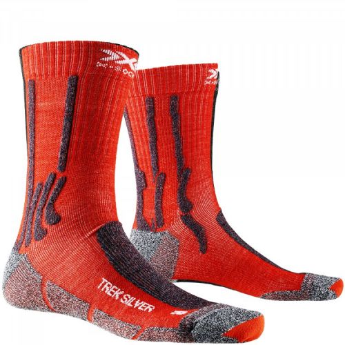X-SOCKS Trek Silver 4.0 Wandersocken | Crimson Red Dolomite Grey