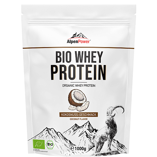 Alpenpower Bio Whey Protein 1000 g Beutel Kokosnuss