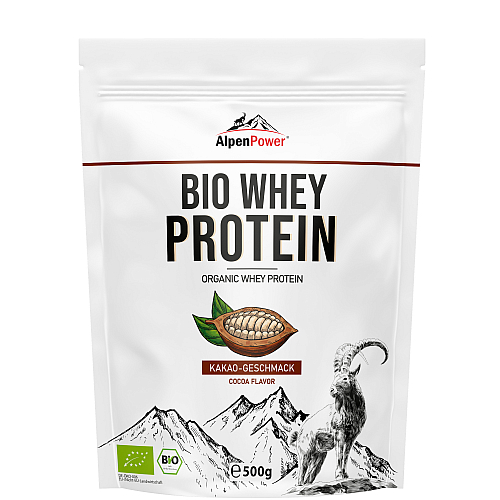 Alpenpower Bio Whey Protein 500 g Beutel Kakao