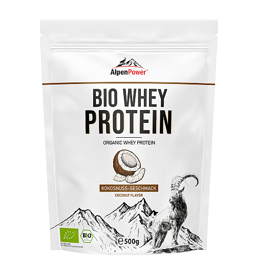 Alpenpower Bio Whey Protein 500 g Beutel Kokosnuss