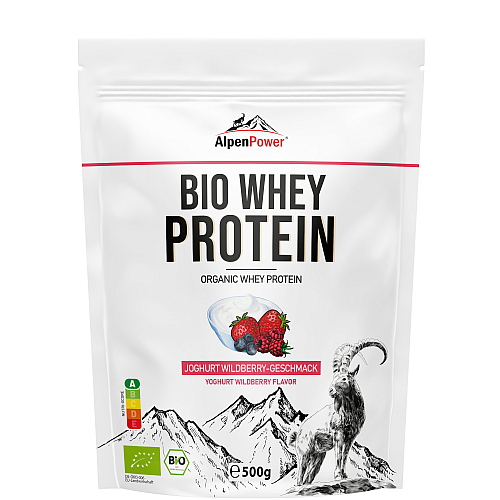 Alpenpower Bio Whey Protein 500 g Beutel Wildberry Yoghurt