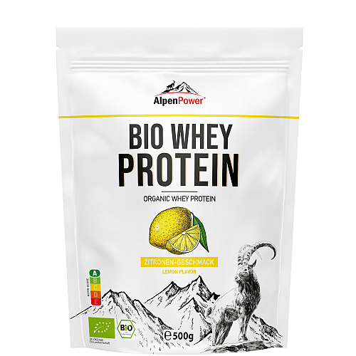 Alpenpower Bio Whey Protein 500 g Beutel Zitrone