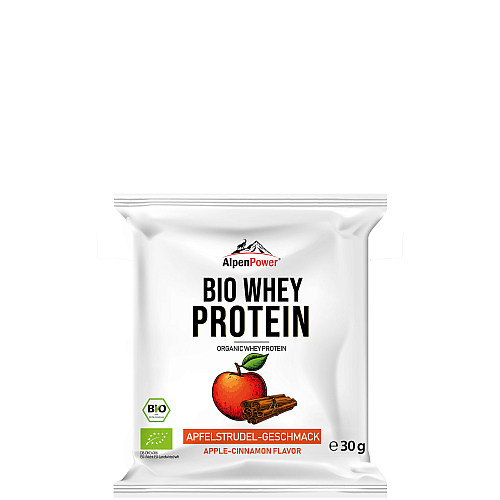 ALPENPOWER Bio Whey Protein 30 g Portionsbeutel Apfelstrudel