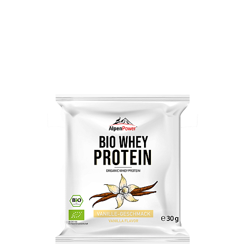 ALPENPOWER Bio Whey Protein 30 g Portionsbeutel Vanille