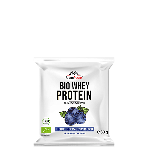 AlpenPower Bio Whey Protein Heidelbeere (30 g Beutel)