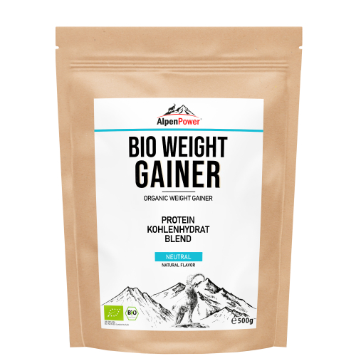 AlpenPower BIO Weight Gainer | 500 g Beutel | DE-KO-006 | MHD 28.06.23