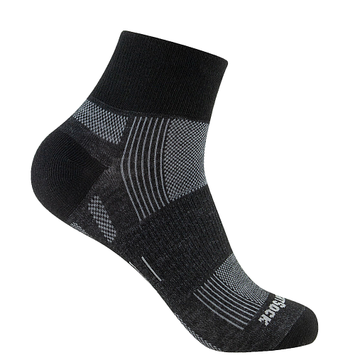 WRIGHTSOCK Eco Explore Quarter | Black | Mitteldick