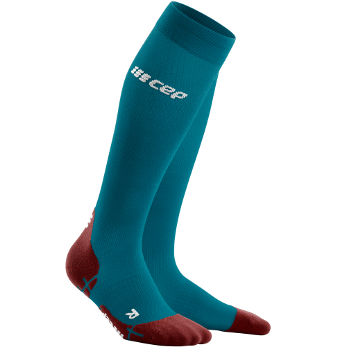 CEP Run Ultralight Compression Socks Damen | Petrol Dark Red