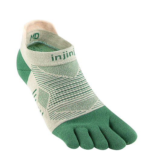 Injinji Run Lightweight No Show Zehensocken | Fern Grn | Dnn