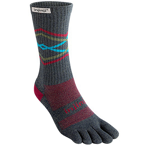 Injinji Trail Midweight Crew Zehensocken | Peak Grey | Mitteldick