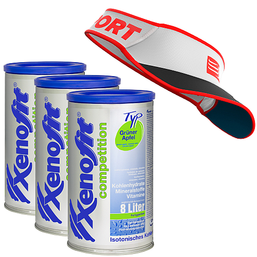 Xenofit Competition Drink | 3 x 672 g Dose & Compressport Ultralight Visor