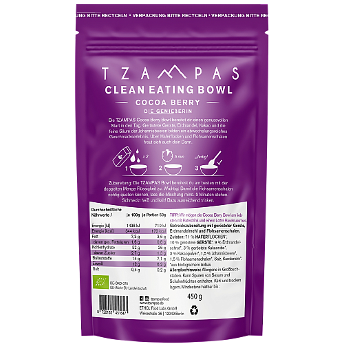 TZAMPAS Clean Eating Bowl | Cocoa Berry Nhrwerte