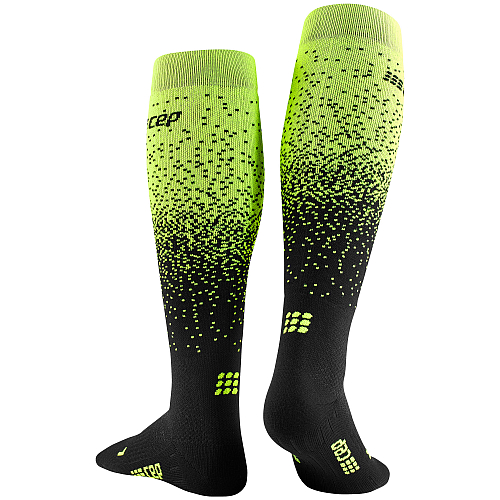 CEP Ski Merino Compression Socks Damen | Snowfall Black Green WP20K