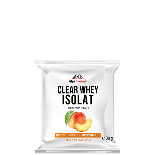 AlpenPower Clear Whey Isolat | 30 g Beutel Pfirsich-Eistee