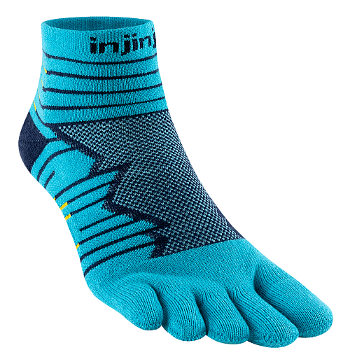 Injinji Ultra Run Mini-Crew Zehensocken | Pacific Blue | Mitteldick